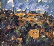Paul Cezanne van het huis op een heuvel painting